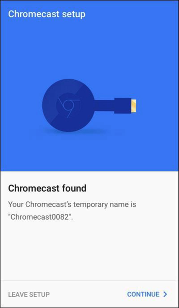 Chờ dò ChromeCast để tiếp tục