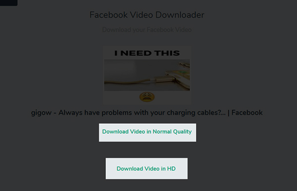 Chọn chất lượng video và tải về máy