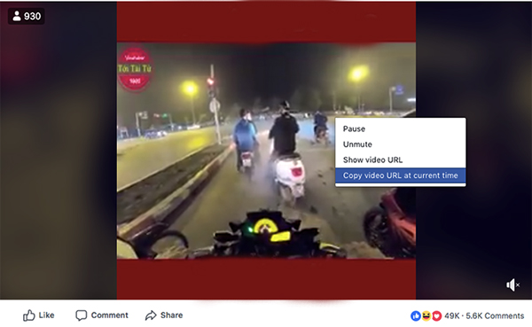 Sao chép url video