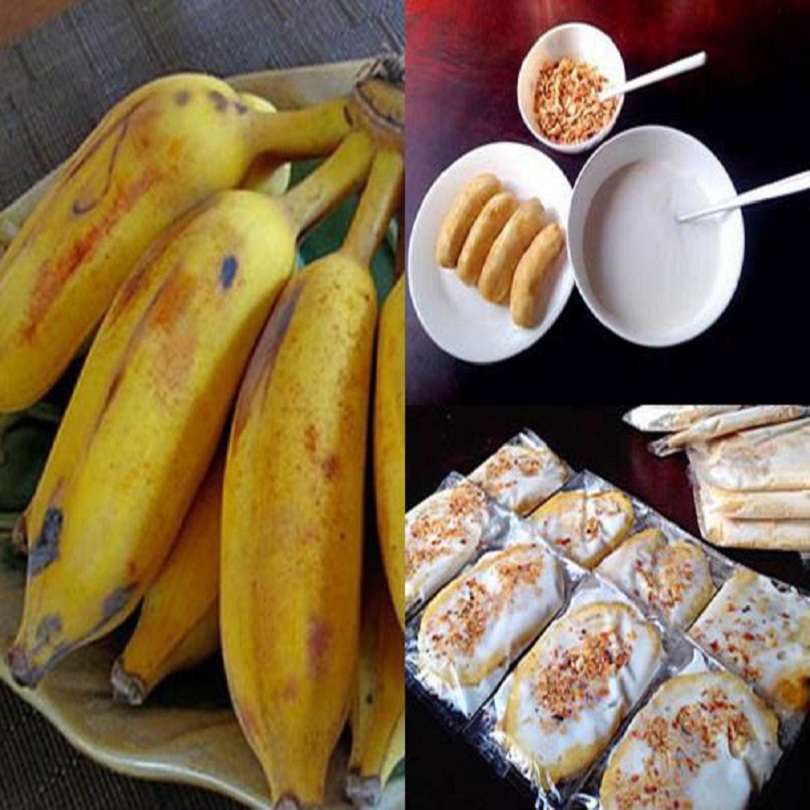 Chuẩn bị nguyên liệu làm kem chuối bịch Chuẩn bị nguyên liệu làm kem chuối bịch