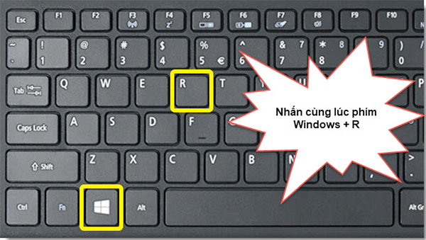 Nhấn Window + R Nhấn Window + R