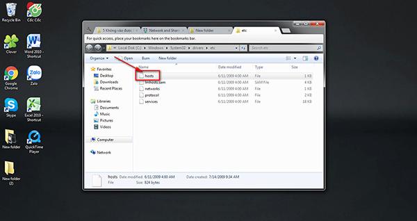 Click đúp chuột vào file Host Click đúp chuột vào file Host