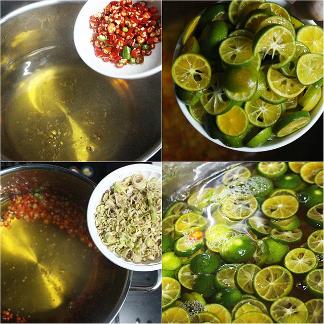 Tiến hành làm nước muối chân gà sả ớt Tiến hành làm nước muối chân gà sả ớt