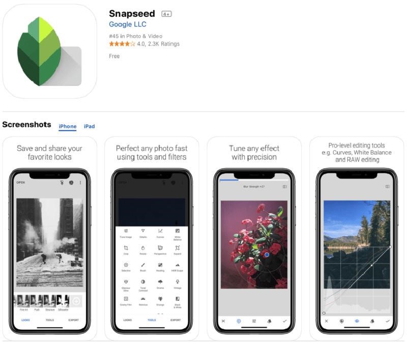 Top 10 phần mềm chỉnh sửa ảnh tốt nhất cho cả iPhone và Android 1 Ứng dụng phần mềm Snapseed