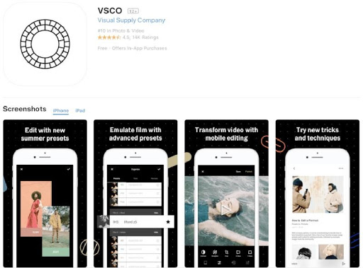Top 10 phần mềm chỉnh sửa ảnh tốt nhất cho cả iPhone và Android 2 Ứng dụng phần mềm VSCO