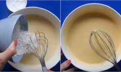 Làm bột bánh rán doremon