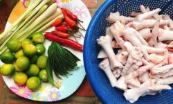 Nguyên liệu chế biến món chân gà muối sả ớt